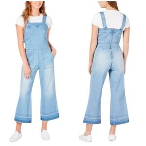 Dollhouse Juniors' Cropped Wide-Leg Denim Overalls 3 EUC